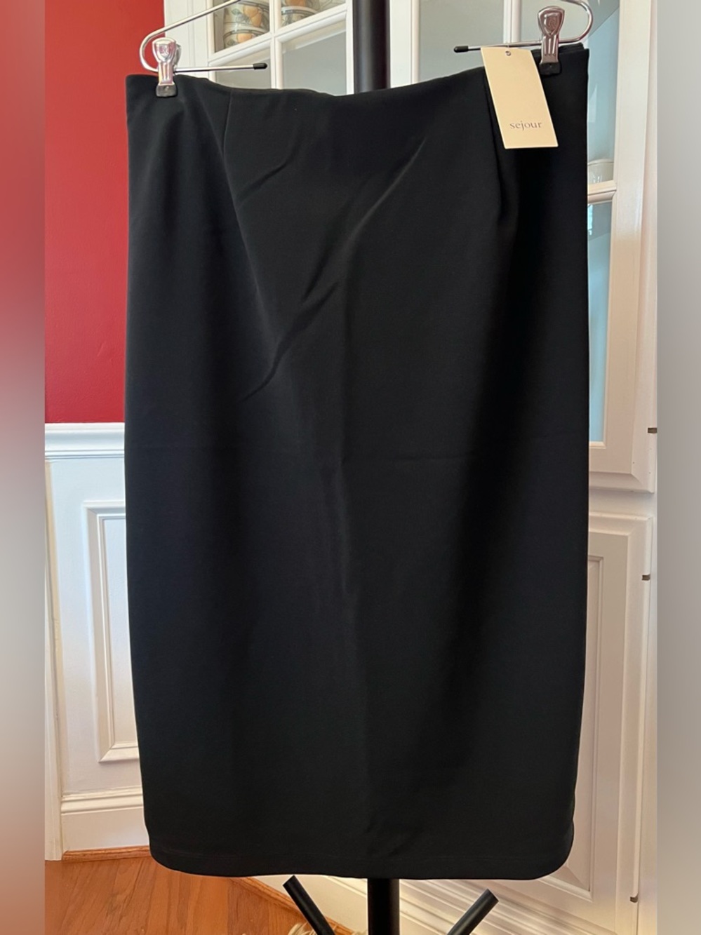 Sejour Black Stretch Pencil Skirt